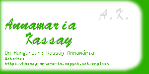 annamaria kassay business card